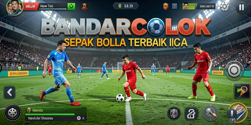 Tampilan gameplay menarik dari BANDARCOLOK dengan aksi sepak bola yang seru.