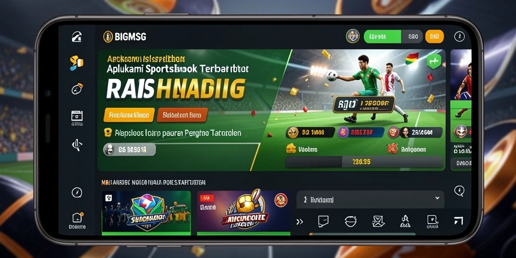 Screenshot gameplay BIGMSG yang menunjukkan berbagai pilihan taruhan olahraga.