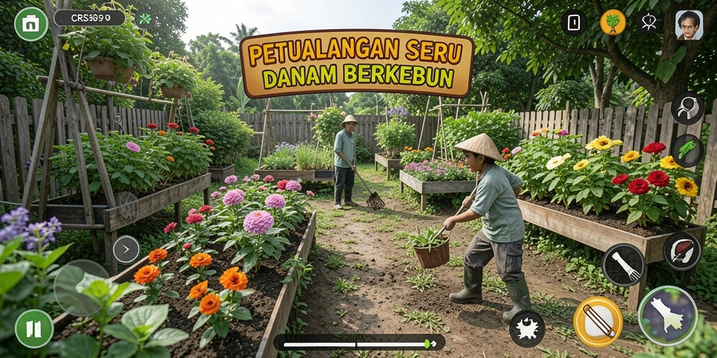Tampilan gameplay Farming yang seru dan interaktif dalam CRS99.
