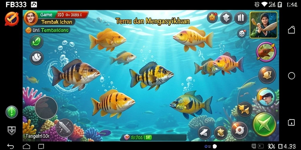 Gameplay FB333 yang penuh aksi menangkap ikan.
