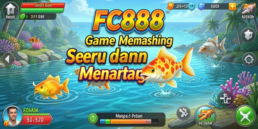 Tampilan gameplay FC888 yang realistis saat memancing ikan.