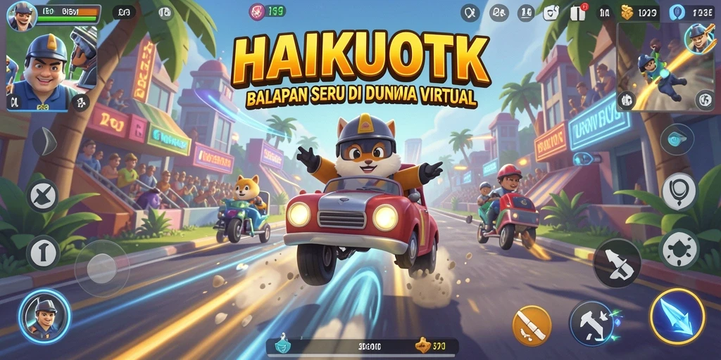 Tampilan seru gameplay balapan HAIKUOTK yang mendebarkan.