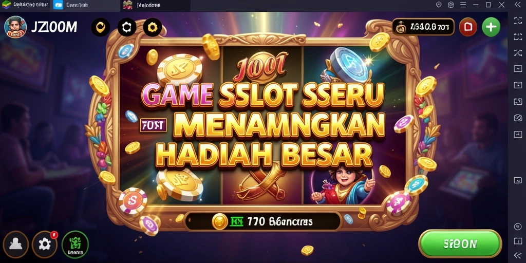 Tampilan gameplay menarik dari J200M saat memutar gulungan slot.