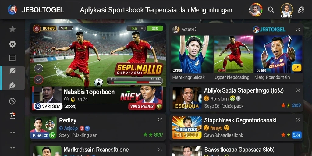 Tampilan utama JEBOLTOGEL dengan berbagai pilihan taruhan.
