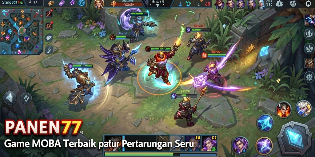Tampilan menarik dari gameplay seru PANEN77 di MOBA.