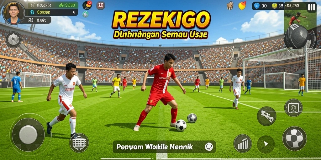 Menampilkan gameplay seru dalam REZEKIGO yang penuh aksi olahraga.