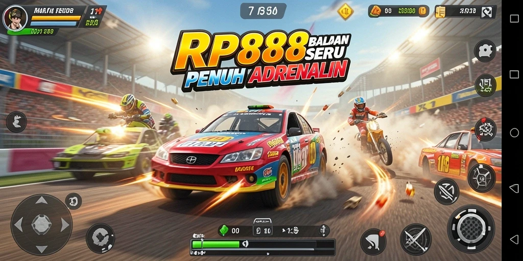 Tampilan gameplay RP888 yang mendebarkan di lintasan balak.