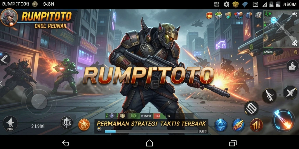 Tangkapan layar RUMPITOTO menunjukkan intensitas pertarungan strategi real-time.