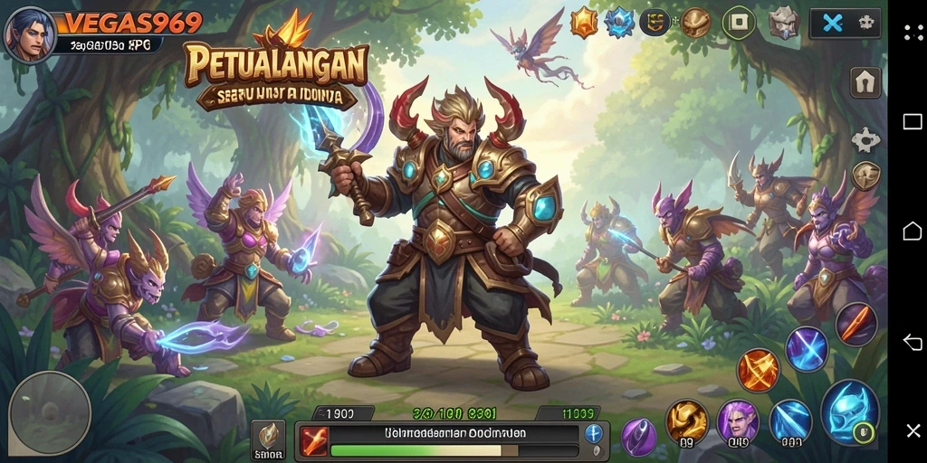 Screenshot utama menunjukkan aksi seru dari gameplay RPG di VEGAS969.